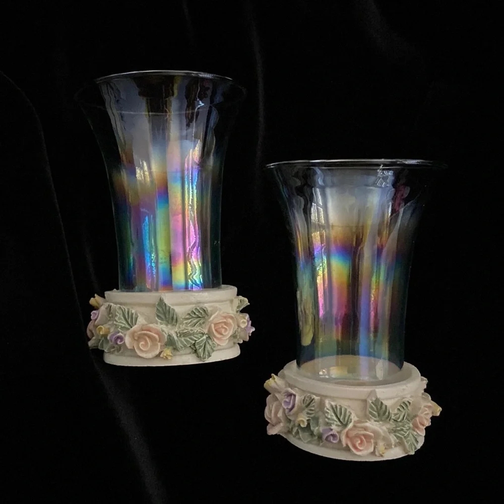 Vintage Iridescent fluted globe for accent lighting
